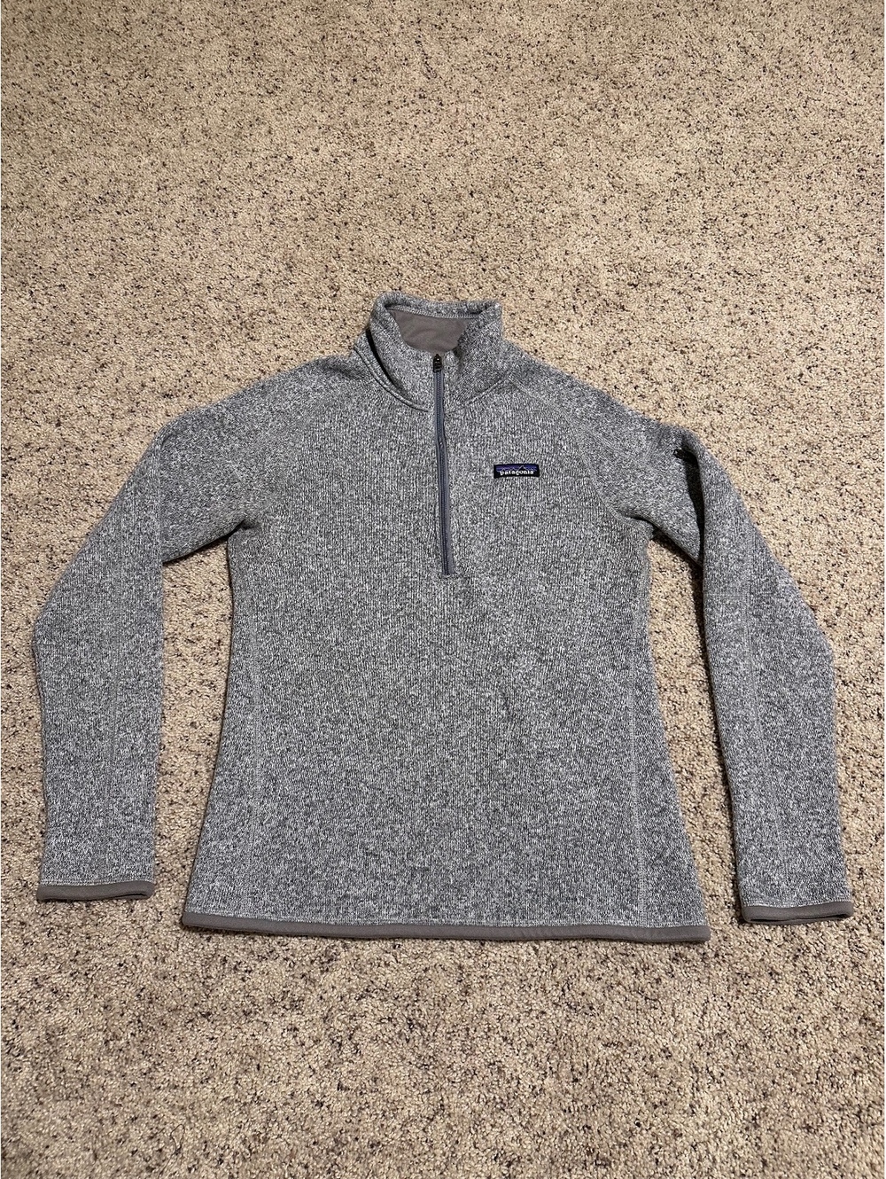 Patagonia Gray Quarter-Zip Pullover Fleece Sweater Size S